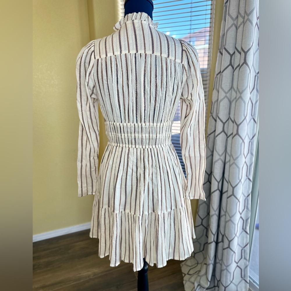 EUC Ulla Johnson Cream Striped Rosalind Mini Dress - Picture 14 of 17